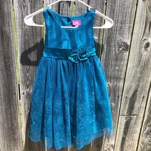 Pinky Teal Holiday Dress